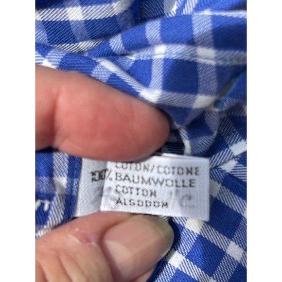 Hugo Boss blue gingham plaid button down shirt size 40‎ - Picture 4 of 7